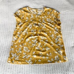 Monday Fun Floral Yellow Blouse size Small